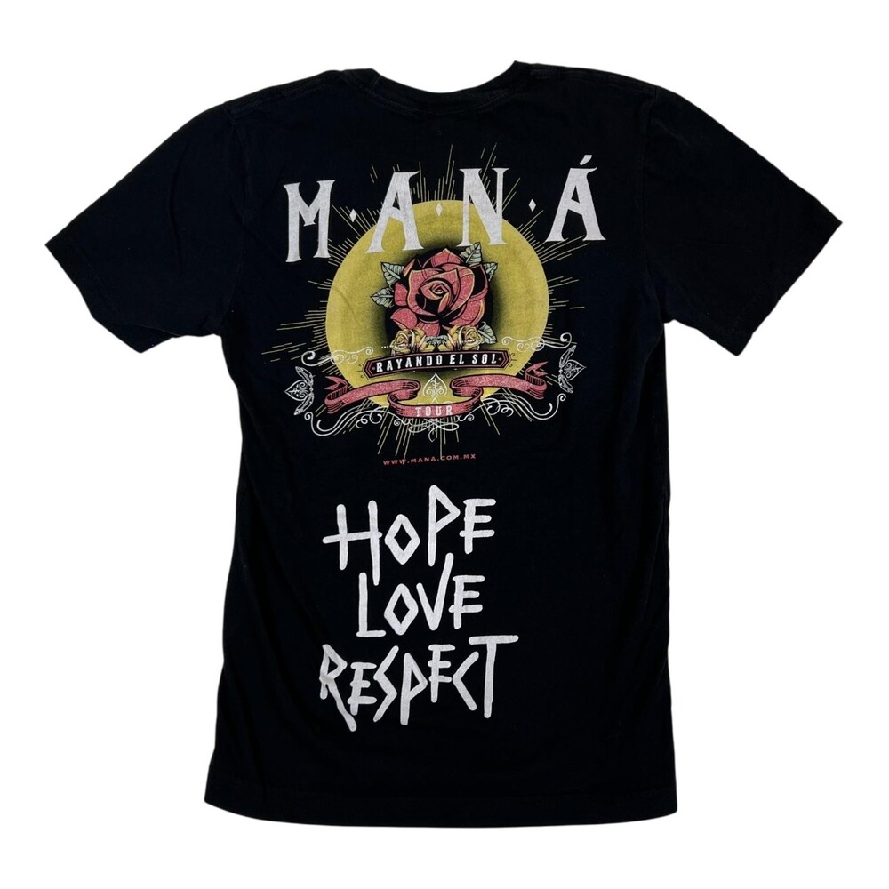 Mana  Band Rayando El Sol Tour T-Shirt Womens Small Dreamers Hope Love Respect